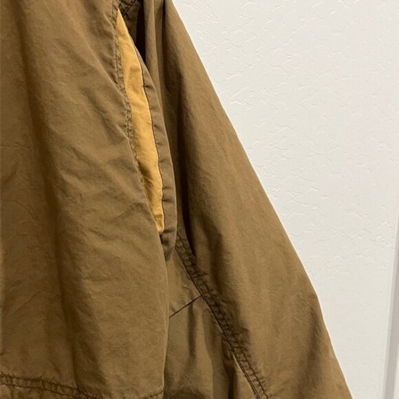 Vintage Mens Brown Utility Field Jacket With Suede Accents & Gold Button Details - Picture 7 of 12